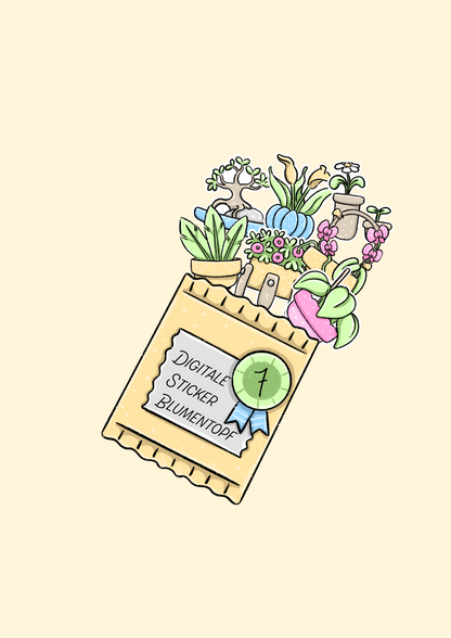Pflanzen Pack 7 digitale Sticker Urban Jungle GoodNotes iPad