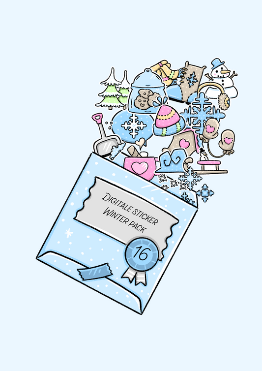 Winter Pack 16 digitale Sticker gemütlich GoodNotes iPad